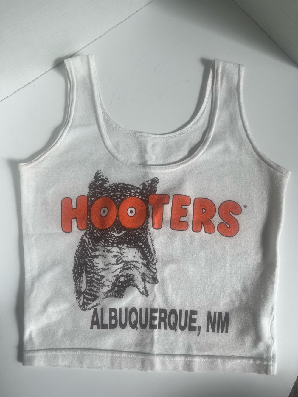 Vintage Hooters Albuquerque White Graphic Tank Top Size M from 1995
